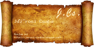 Járosi Csaba névjegykártya