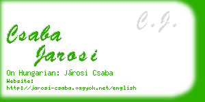 csaba jarosi business card